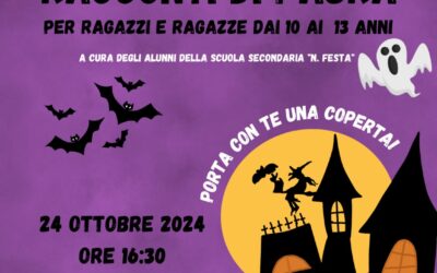 Attività di lettura per Halloween: il 24 “Racconti da Brividi” presso la Biblioteca del Minozzi Festa di Matera, aperta al Quartiere Lanera