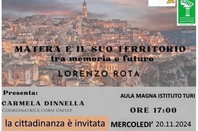 Unitep, domani terzo incontro sul tema “Matera tra memoria e futuro: la nuova sfida della modernità” con l’architetto Lorenzo Rota