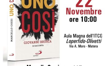 Marcello Cozzi il 22 all’Itcg Loperfido Olivetti di Matera con il suo libro “Uno così”