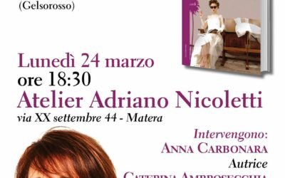 Il 24 a Matera presentazione del romanzo “Polveri” di Anna Carbonara