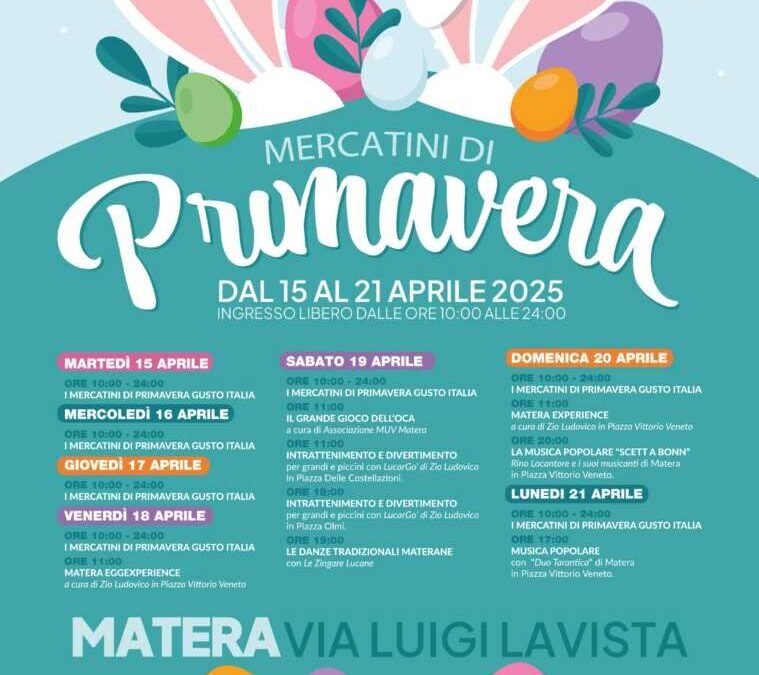Gusto Italia torna nella città dei Sassi. Dal 15 al 21 aprile in Via Luigi La Vista e Piazza Vittorio Veneto