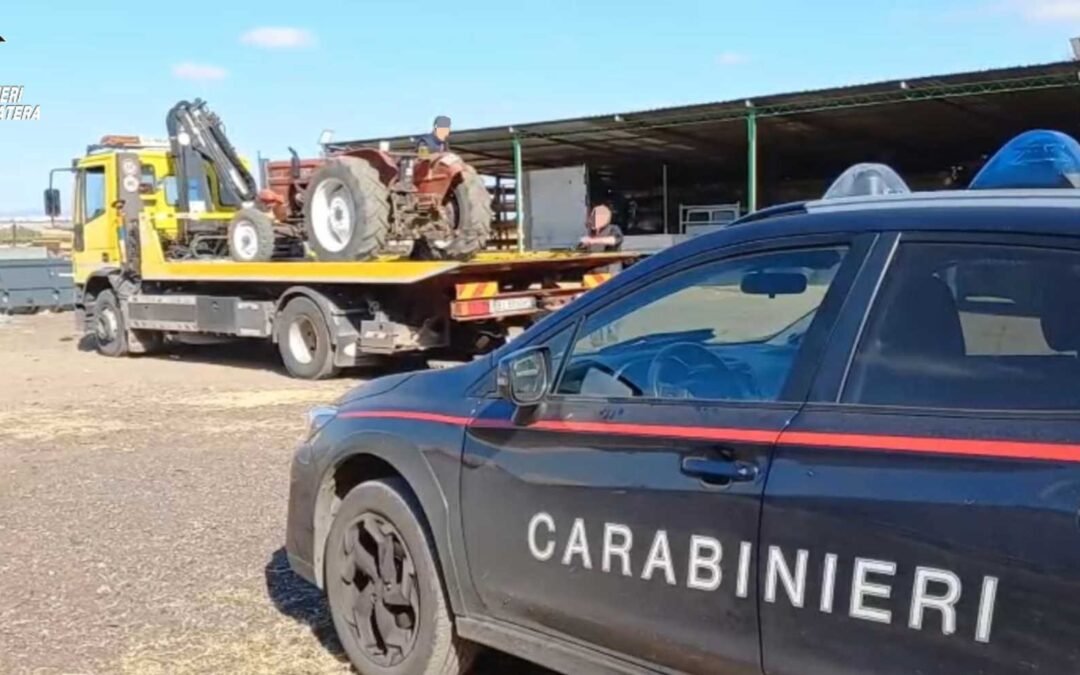 Maxi blitz dei Carabinieri di Tricarico contro il riciclaggio dei mezzi agricoli