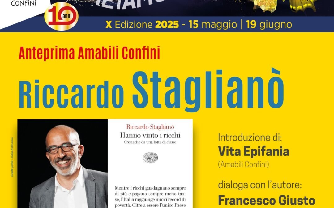 Amabili Confini: al via a Matera la decima edizione. Giovedì 8 maggio anteprima con il giornalista Riccardo Staglianò