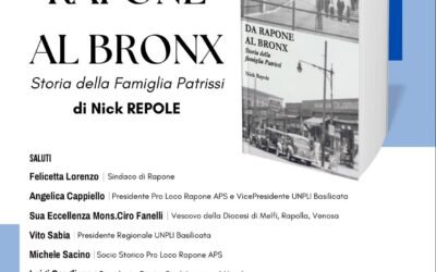 Presentazione del libro “Da Rapone al Bronx: Storia della Famiglia Patrissi” a Rapone mercoledì 28 maggio
