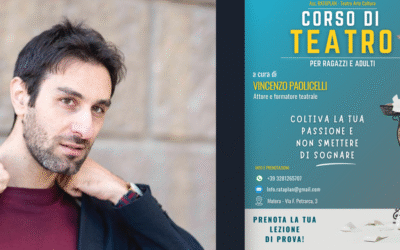 Il 22 e il 25 settembre lezioni di prova gratuite dei nuovi corsi di teatro, curati dall’attore e regista Vincenzo Paolicelli, promossi a Matera dall’associazione Rataplan