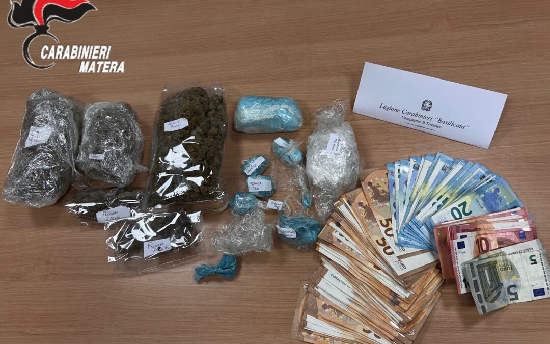 Due 19enni arrestati a Tricarico dai Carabinieri per detenzione ai fini di spaccio di sostanze stupefacenti