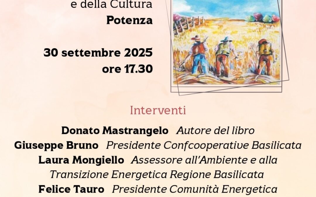 Confcooperative Basilicata presenta il libro di Donato Mastrangelo “I colori del borgo”