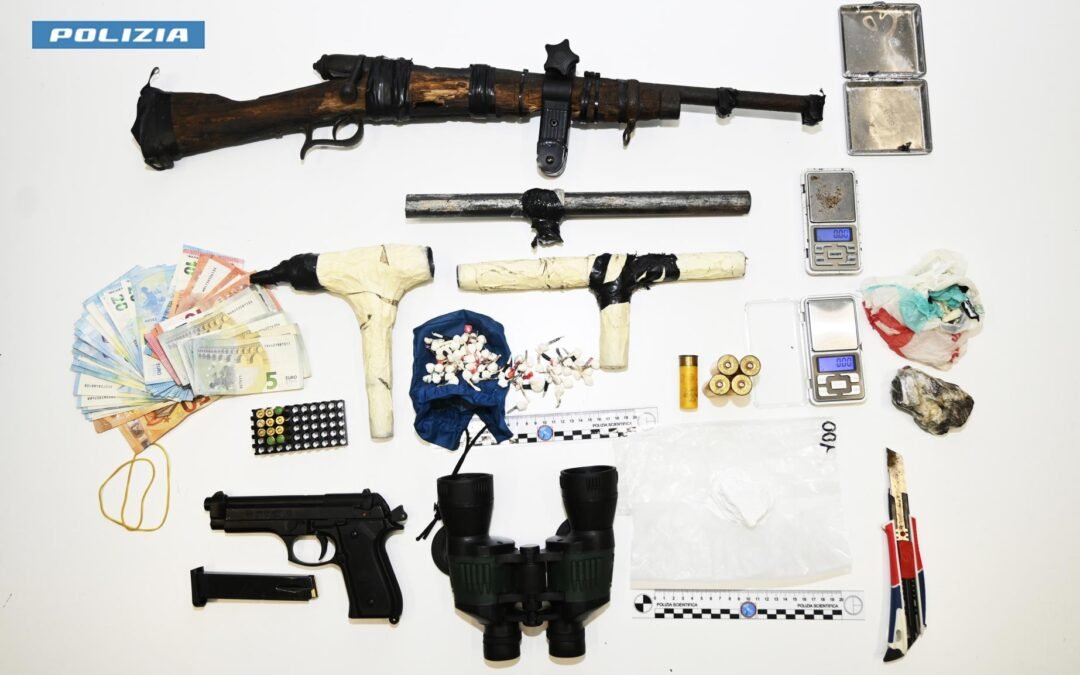 Matera: la Polizia di Stato arresta padre e figlio per detenzione ai fini di spaccio di sostanza stupefacente e per detenzione illegale di armi clandestine