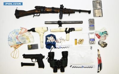 Matera: la Polizia di Stato arresta padre e figlio per detenzione ai fini di spaccio di sostanza stupefacente e per detenzione illegale di armi clandestine