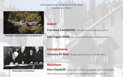 Domani venerdì 28 novembre a Matera convegno sul Codice di Camaldoli