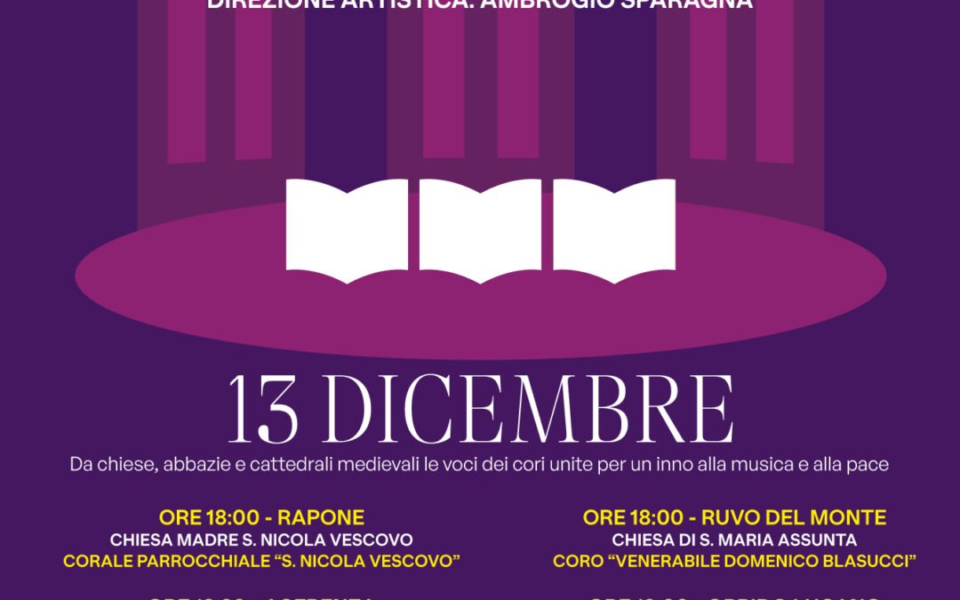 Fantastico Medioevo, il 13 dicembre nelle chiese e cattedrali medievali le voci dei cori unite per Basilicanta