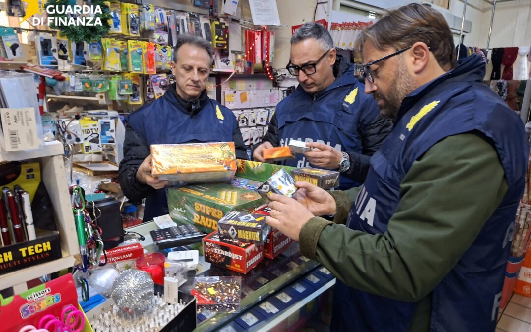 Sequestrati dalla Guardia di Finanza a Matera e Montescaglioso circa 4.500 fuochi d’artificio detenuti illecitamente e commercializzati