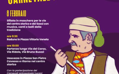 Domenica 8 febbraio grande sfilata con i Carnevali di Crispiano, Ferrandina, Lavello, Teana e i Campanacci di San Mauro Forte. Tutta la città invitata a partecipare, senza limiti di età