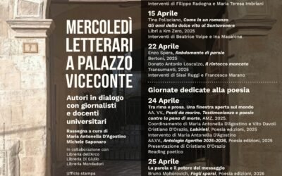 Al via a Matera la prima edizione dei “Mercoledì Letterari a Palazzo Viceconte”. Un format inedito di dialogo tra autori, giornalisti e accademici