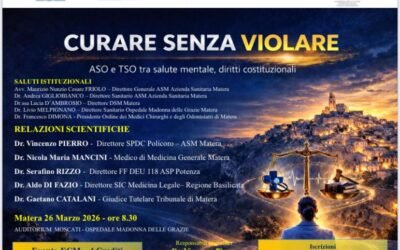 Salute mentale e diritti costituzionali, convegno ASM a Matera il 26 marzo