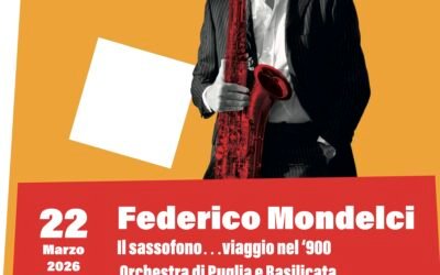 Matera, il 22 per La Camerata delle Arti il sax di Federico Mondelci con la partecipazione straordinaria del tenore Francesco Zingariello