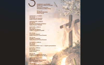 Settimana Santa 2026: le celebrazioni presiedute da mons. Benoni Ambarus nelle Diocesi di Matera-Irsina e Tricarico