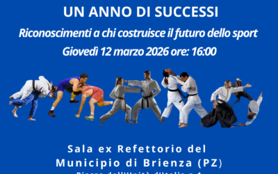 Brienza, il 12 marzo cerimonia di consegna del prestigioso premio “Fijlkam Basilicata Community – Un anno di successi”