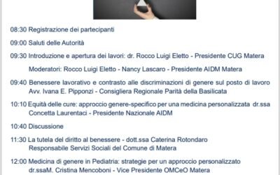 Equità e appropriatezza delle cure in ottica di genere: a Matera il convegno promosso dal CUG dell’Azienda Sanitaria