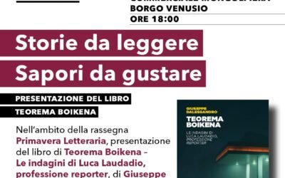 “Teorema Boikena”: il 24 a Matera la presentazione del polar di Giuseppe Dalessandro per la “Primavera Letteraria”