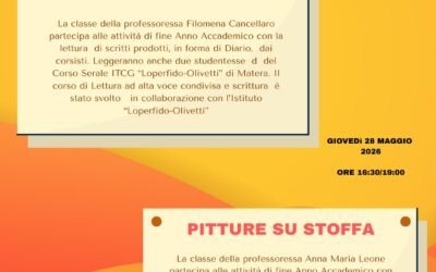 Matera, nella sede del Centro Carlo Levi di Matera evento conclusivo di due corsi Unitre