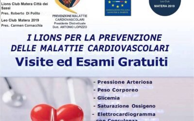 Domani, 17 maggio, i Lions per la prevenzione delle malattie cardiovascolari: a Matera visite ed esami gratuiti