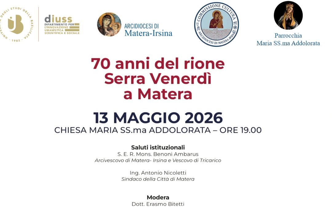 Matera, l’8 presentazione dell’iniziativa 70 anni del rione Serra Venerdì