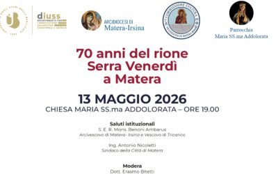 Matera, l’8 presentazione dell’iniziativa 70 anni del rione Serra Venerdì