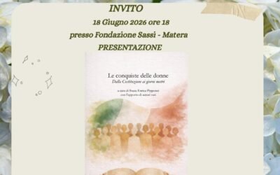 Alla Fondazione Sassi il 18 la presentazione del volume “Le conquiste delle donne. Dalla Costituzione ai giorni nostri”