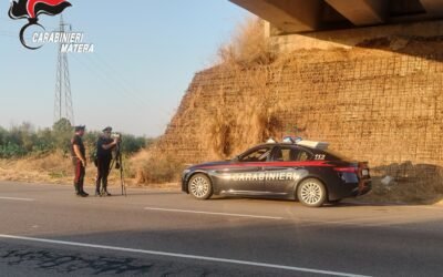 Controlli dei Carabinieri della Compagnia di Pisticci alla circolazione stradale mediante apparecchiatura Telelaser
