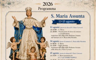 Matera celebra Maria Assunta: cultura, devozione e arte. Dal 13 al 15 agosto tra San Pietro Caveoso e il Santuario della Palomba. Il 15 il Cardinale Enrico Feroci presiederà il Pontificale e consacrerà il nuovo altare maggiore