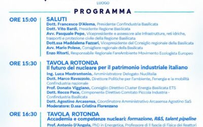 Energie e territori: il nucleare nel nuovo mix energetico italiano. A Potenza confronto su energia nucleare, industria, ricerca e formazione