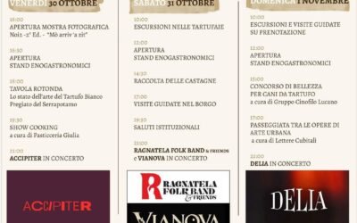 Carbone, dal 30 ottobre al 1° novembre torna la XIX Mostra Mercato del Tartufo Bianco Pregiato del Serrapotamo: tre giorni tra sapori, cultura, tradizioni e spettacolo